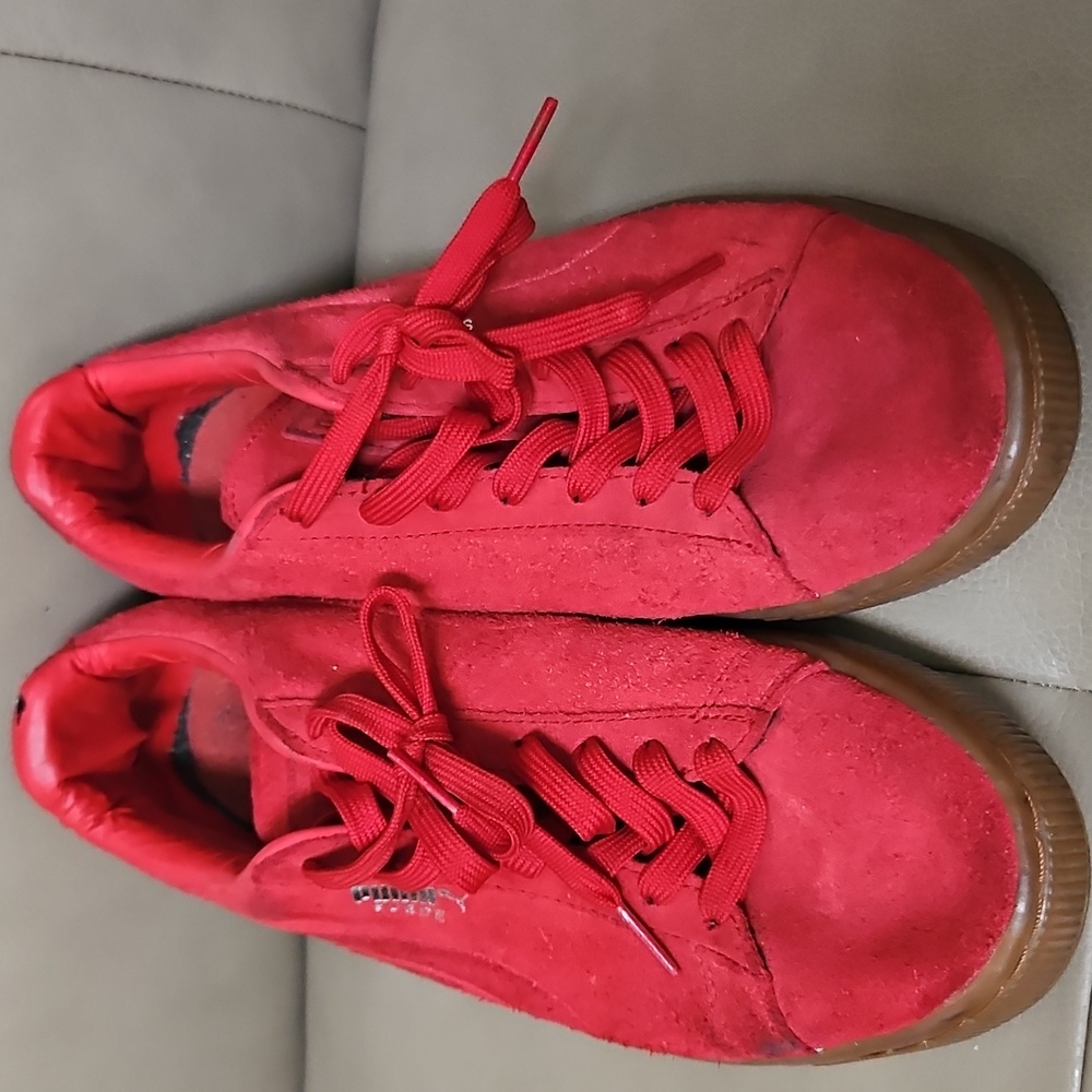 Puma Red Suede Women's Sneakers